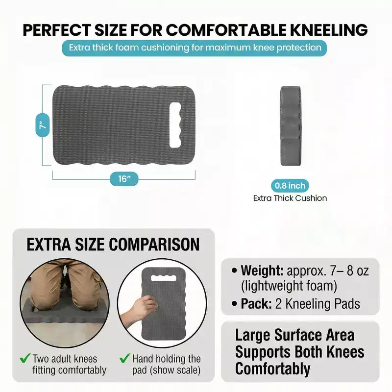 Thick Foam Kneeling Pad for Gardening Workout Soft Knee Cushion Mat for Gaden and Home, Set of 2 Small Gray