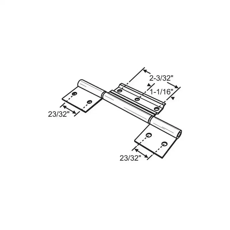 Brixwell Storm Door Gravity Hinge, 3 Leaf Offset Hinge For Storm And Screen Doors, 2-3/32 Barrel Length, 1-1/16 Barrel Width, Steel, White Finish