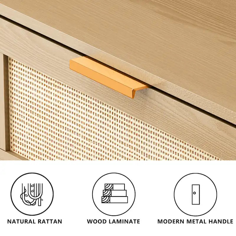 6 drawers Rattan dresser Rattan Drawer, Bedroom,Living Room