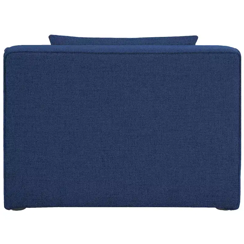 Meridian Furniture,Cube Navy Durable Linen Textured Armless Chair