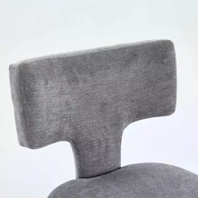 CLIHOME Set of 2 Mid Century Counter Height Bar Stools, Farmhouse Linen Fabric Upholstered Kitchen Accent Chair Curved Backrest