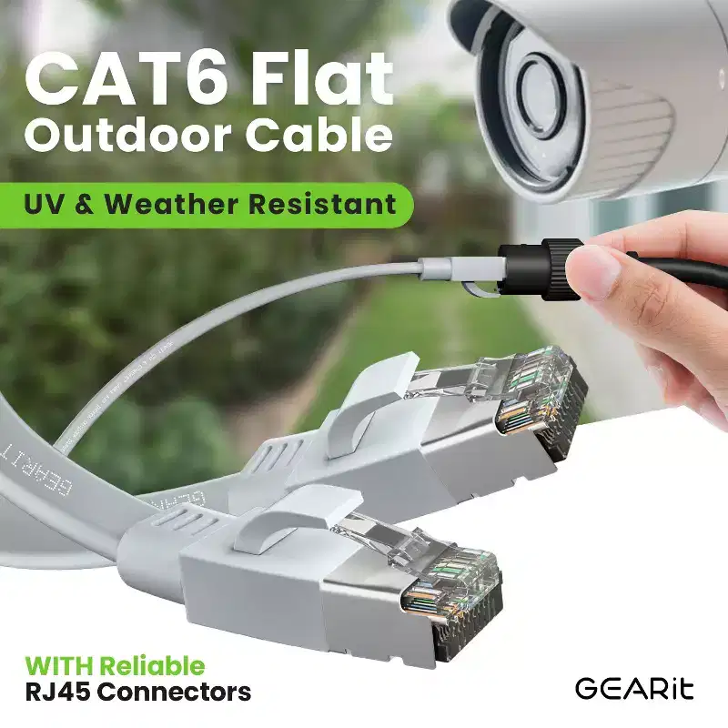 GEARit Gray Cat6 Flat Outdoor Ethernet Cable