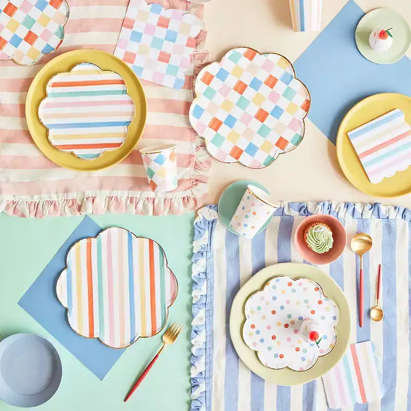 Meri Meri Colorful Pattern Side Plates (Pack of 8)