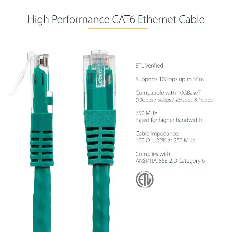 StarTech 50ft Green Cat6 UTP Patch Cable - C6PATCH50GN - Data and Networking Cable
