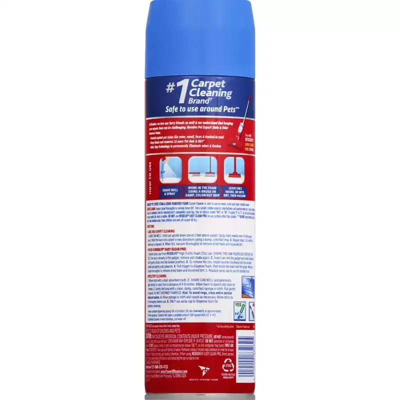 Resolve Clean & Fresh Pet Carpet Foam - 22oz: Aerosol Can, Aluminum-Free