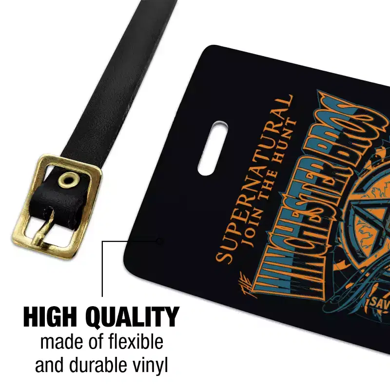 Supernatural The Winchester Bros Luggage ID Tags Set of 2