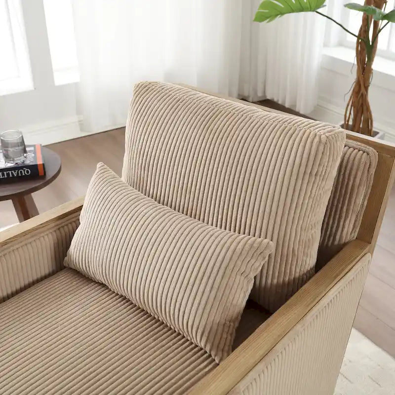 360° Swivel Barrel Accent Chair | Hardwood Frame | Foam Cushion | 300 lb | 26.77H