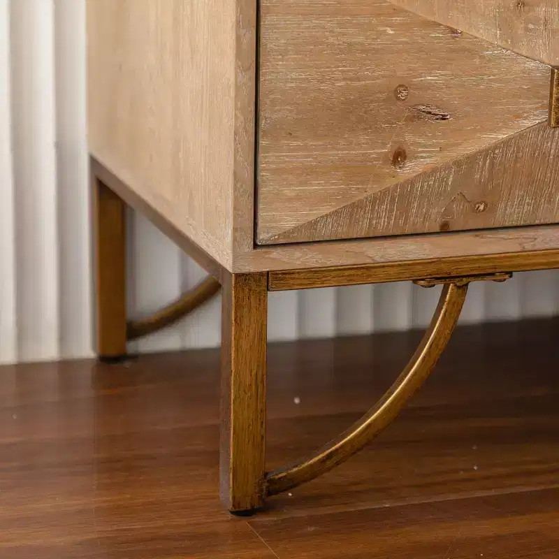 GDFStudio Kipling 3-Drawer and 2-Shelf Wood 59.44 Sideboard Buffet