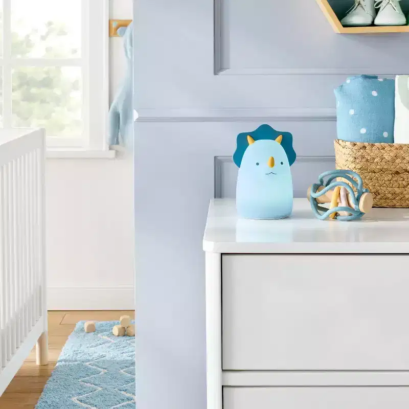 Dino Silicone Nightlight - Blue - Cloud Island™: LED with On/Off Switch, Adjustable, Sleep Timer