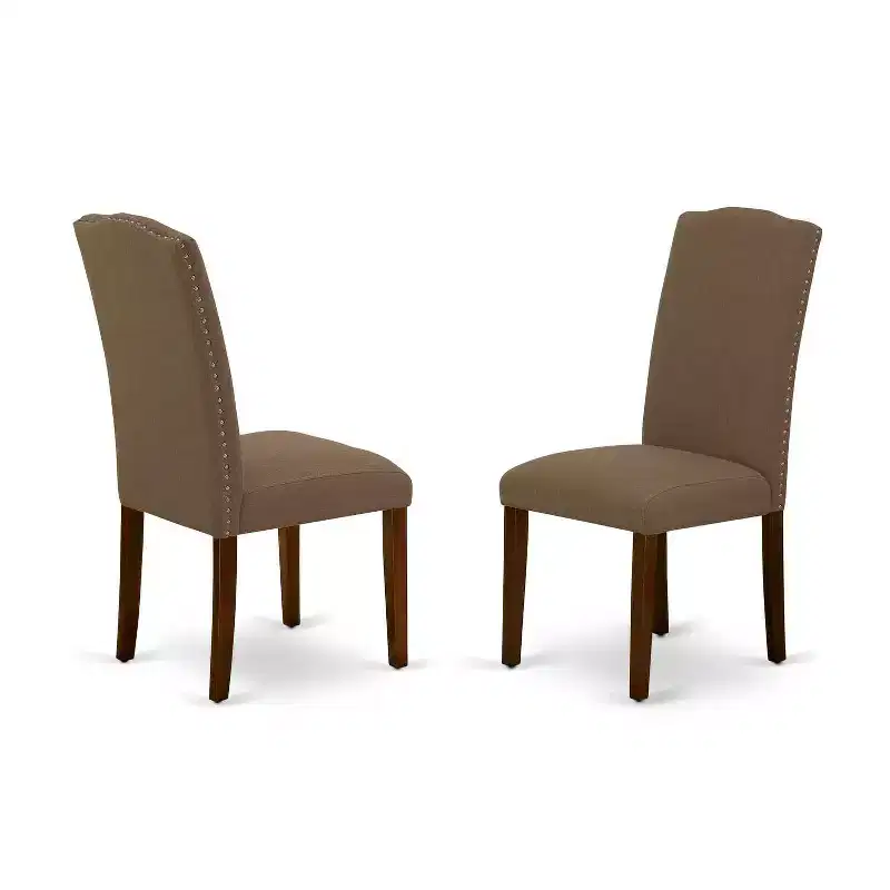 Round Kitchen Table Set 5pc 42 Table w/ Drop Leaves & 4 Parsons Chairs - Rustic Dining Set