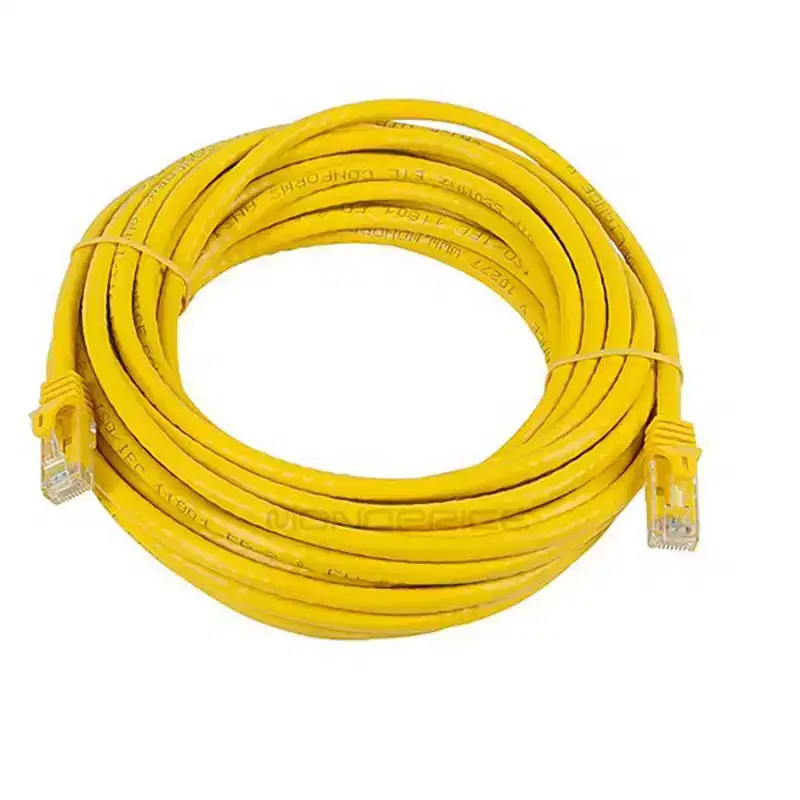 Monoprice Cat6 Ethernet Patch Cable - 25 Feet - Yellow | Network Internet Cord - RJ45, Stranded, 550Mhz, UTP, Pure Bare Copper Wire, 24AWG - Flexboot