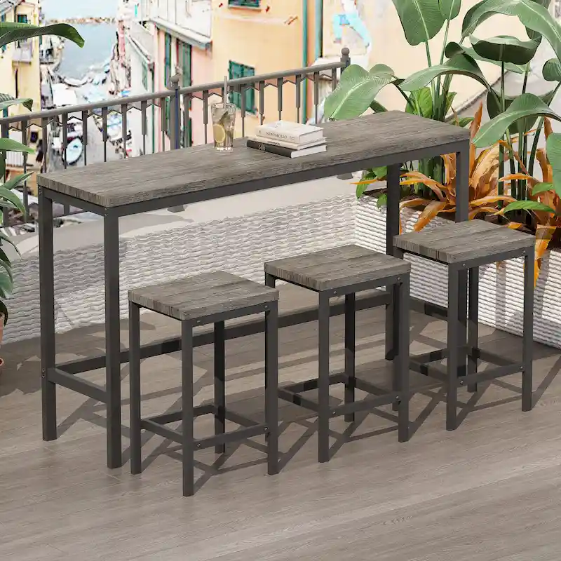 Pub Table Set with 3 Stools