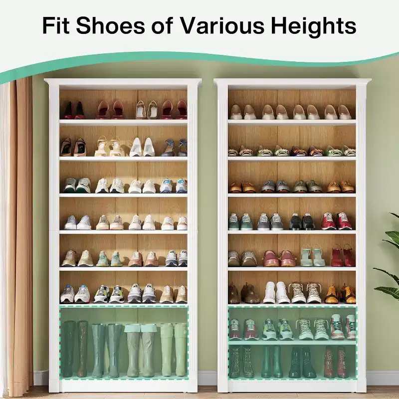 Lantine 8-Tier Wooden Freestanding Shoe Rack