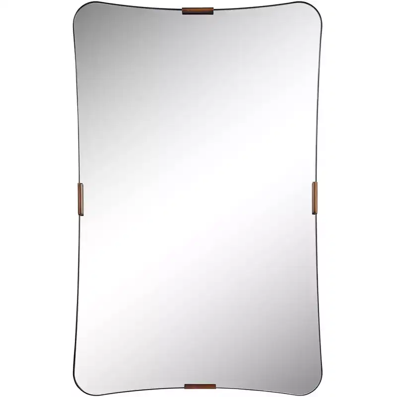 24x38 Black and Brass Wall Mirror