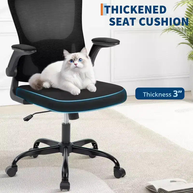 Ergonomic Office Chair, Swivel Rolling Computer Desk Chair, Adjustable Headrest & Lumbar Support, Rolling Mesh Chair, Flip-Up Armrest
