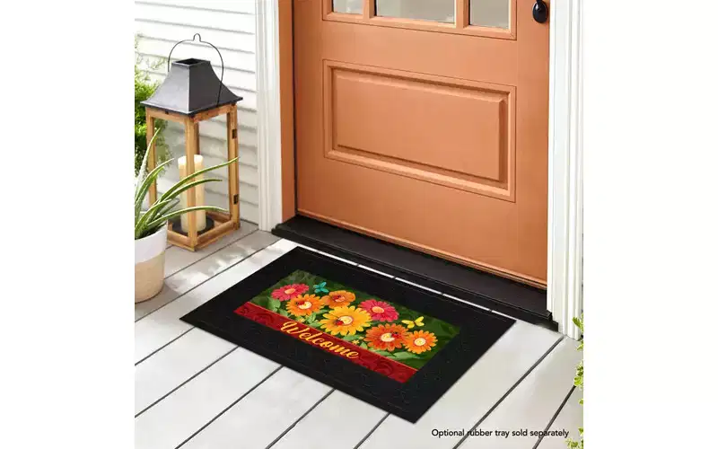 Briarwood Lane Spring Colorful Daisies Mini Mat 22x10 Indoor Outdoor For Spring Doormat