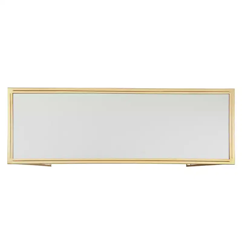 Hunters Gold Finish Peony and Ginkgo Console Table with Mirror Top - Gold/Mirror - iNSPIRE Q