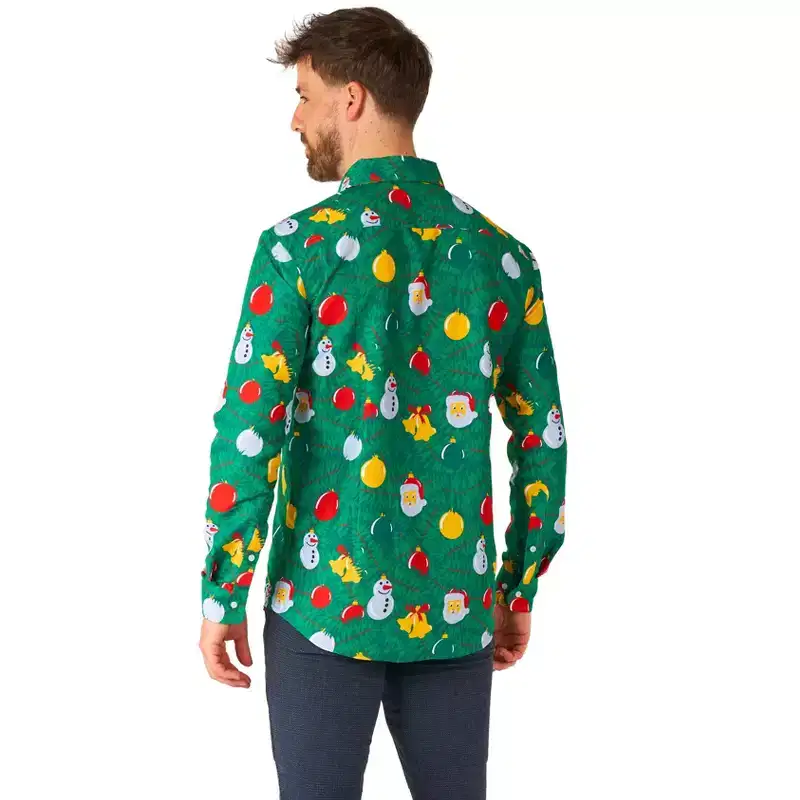 Suitmeister Men's Tree Shirt-Christmas Party Shirt-Stylish Button-Up Shirt