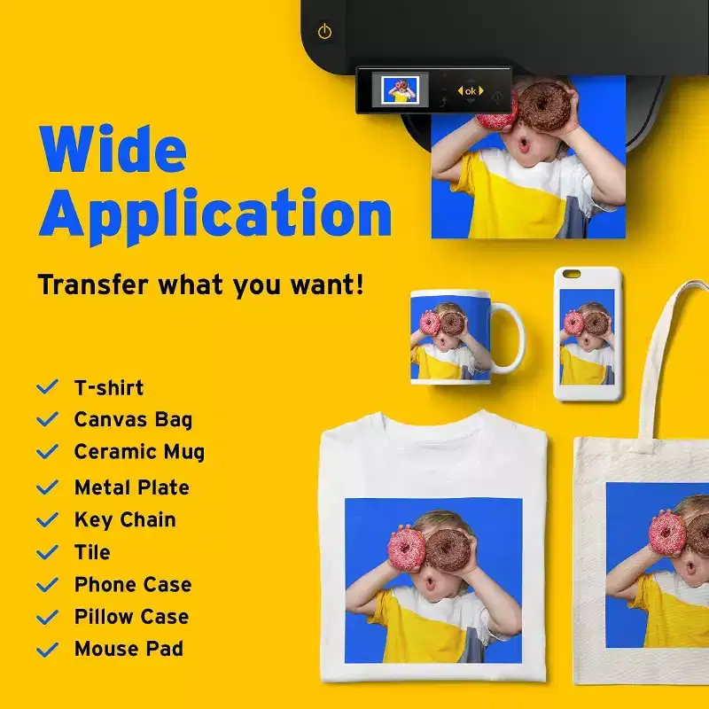 Printers Jack Sublimation 125 GSM Paper for Inkjet Printers - A4 (8.3x11.7 in), 100 Sheets
