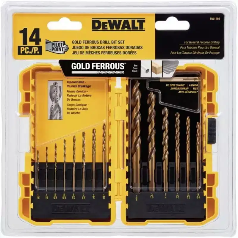 DEWALT 14-Piece Pilot-Point Twist Drill Bit Assortment