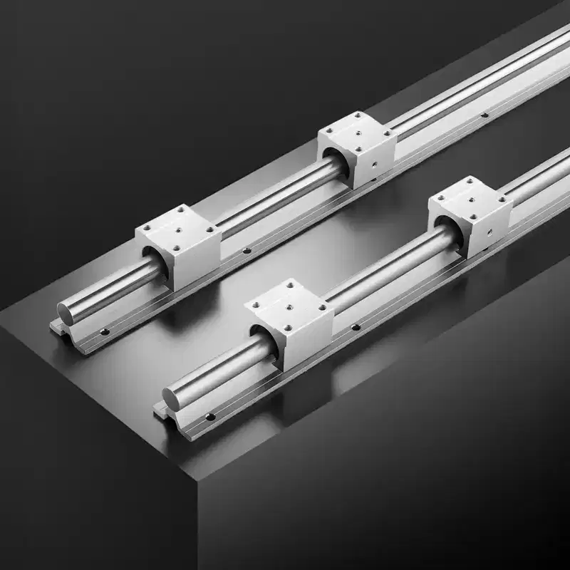 VEVOR Linear Rail Kit, SBR20, 2Pcs 2000 mm (78.74 inch) Linear Motion Guide Rails and 4Pcs Bearing Slide Blocks, Fully Supported Shaft, Silver