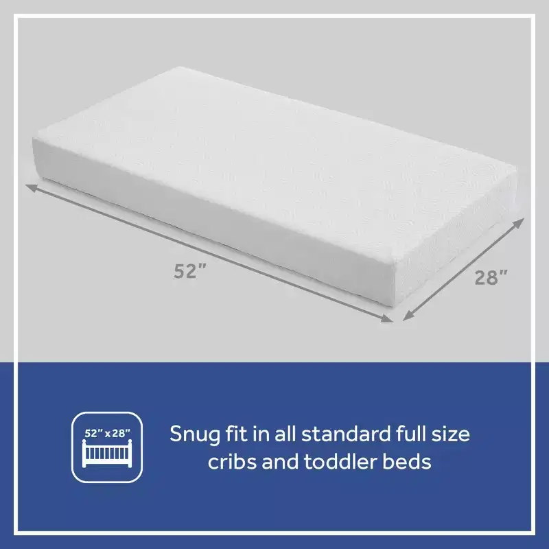 2-Stage Breathable Knit Crib Mattress - Firm/Soft, Waterproof,  Gold
