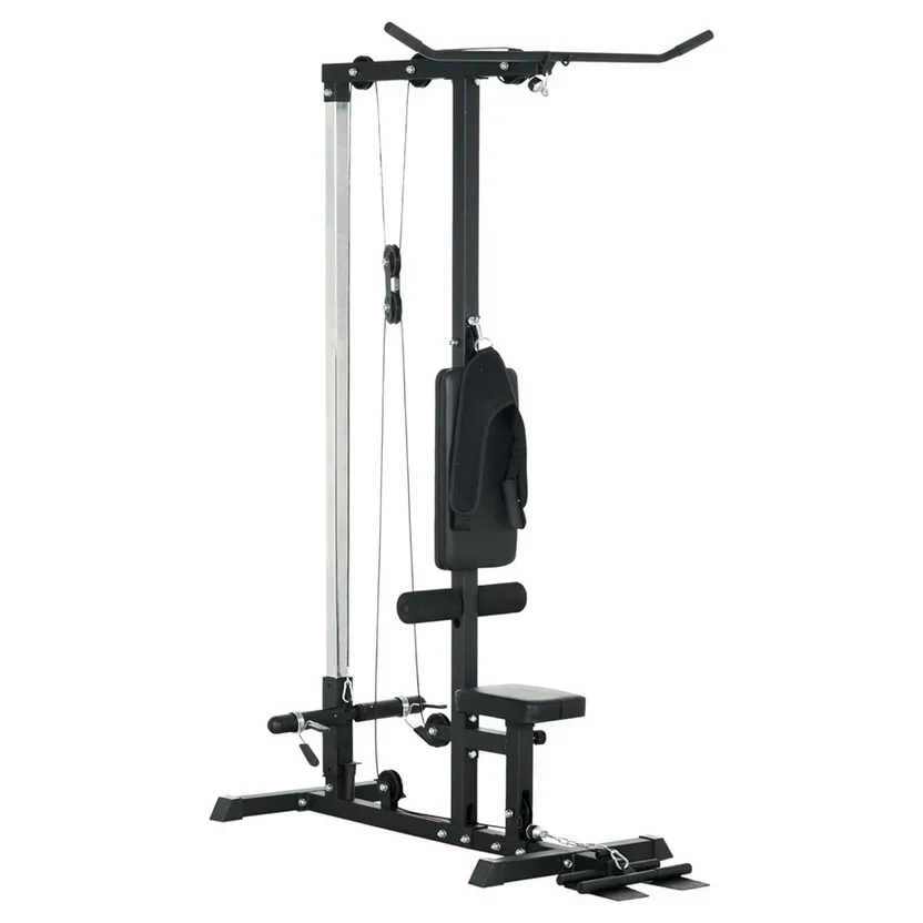LAT Pulldown Machine ¨C High & Low Pulley Cable Station with Adjustable Seat for Home Gym