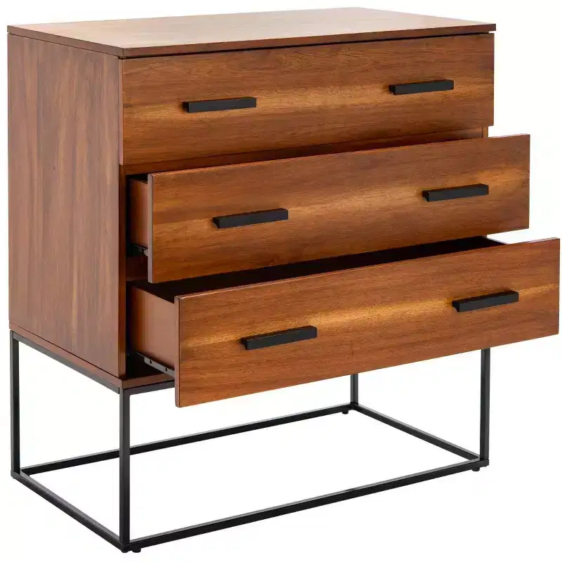 Marquise 3 Drawer Chest - CHS5002 - Brown - Safavieh
