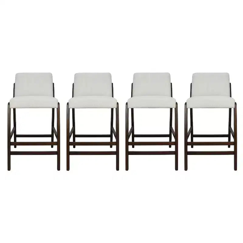 Christopher Knight Home Yvette Mid-Century Modern Rubberwood Upholstered Bar Stools (Set of 4)