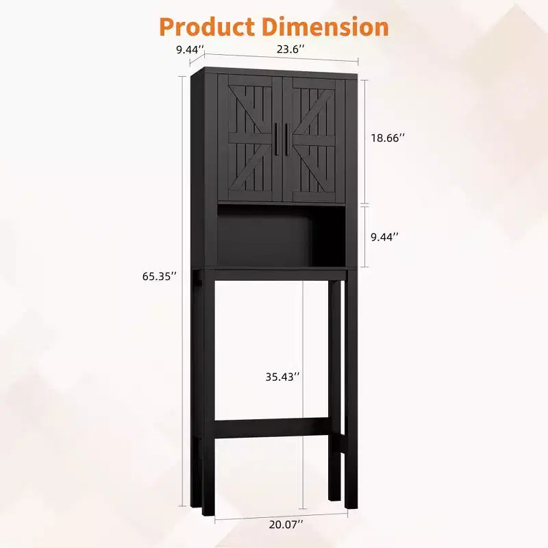Modern Bathroom Organizer Over Toilet with Adjustable Shelves and Anti-Tip Device,Free Standing Toilet Rack