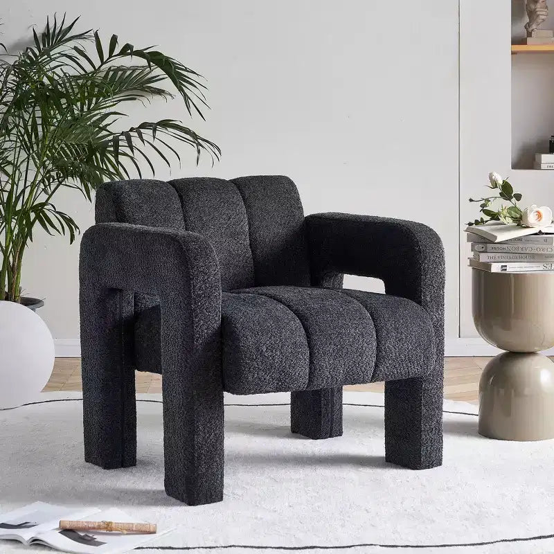 Vatros Wide Boucle Upholstered Accent Chair