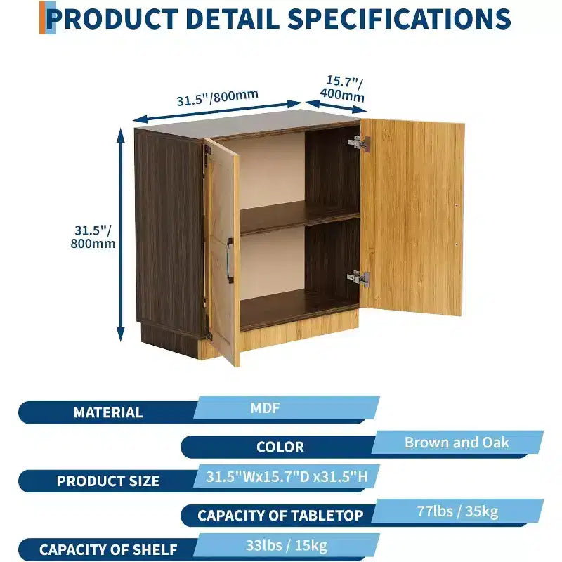 Sideboard Buffet Cabinet with Storage,Wood Kitchen Cabinet with Adjustable Shelves & Doors, Modern Console Table for Dining Room, Living Room