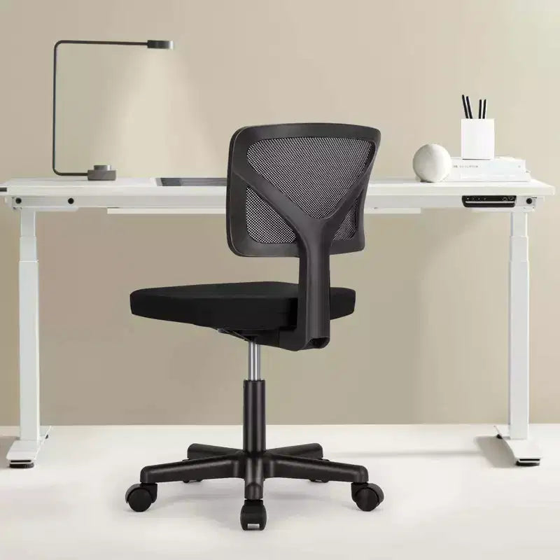 TUYOHW Low-Back Mesh Armless Office Chair, Computer Chair with Lumbar Support, Desk Chair for Study, Office, Reading Room