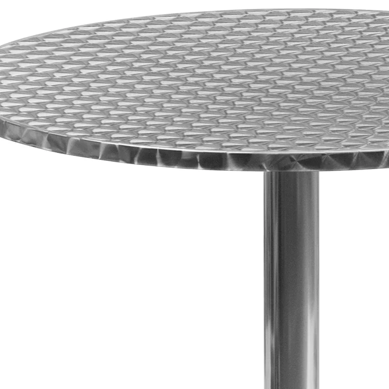 27.5  Round Aluminum Smooth Top Indoor-Outdoor Table with Base