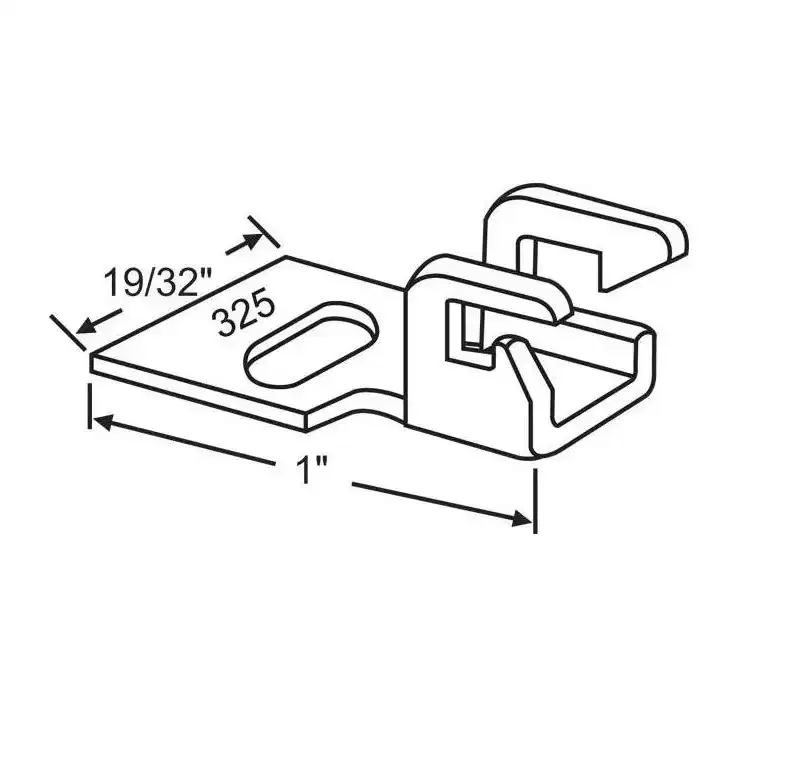 Brixwell Sash Clip, Metal Construction, 1 Length, 19/32 Bottom Width Window Hardware, Gray Finish