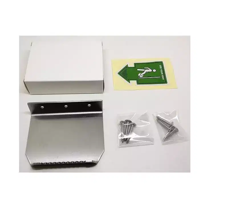 Brixwell Steel Foot Door Pull Stainless Steel Material 3 Depth Includes Screws And Label For Hands Free Operation Stainless Steel Finish