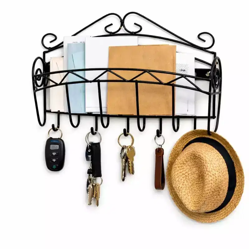 Home Collection Black Wrought Iron Wall Key Rack