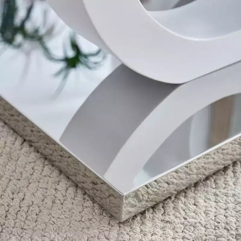Ring-Base Glass Coffee Table with MDF Base