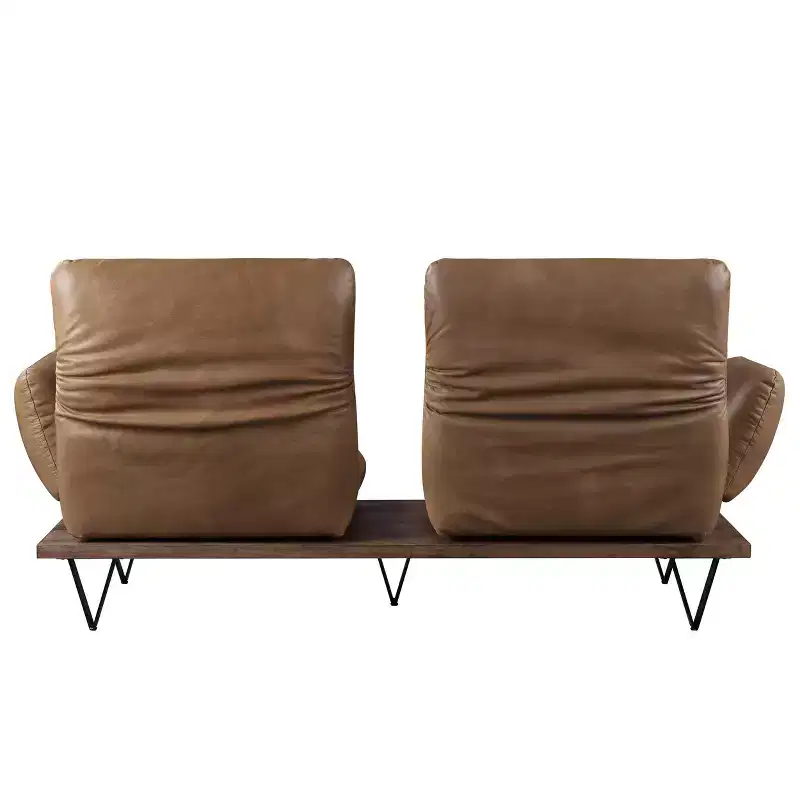 88 Narech Sofa with Swivel Nutmeg Top Grain Leather - Acme Furniture: Includes 2 Accent Pillows, Wood Frame