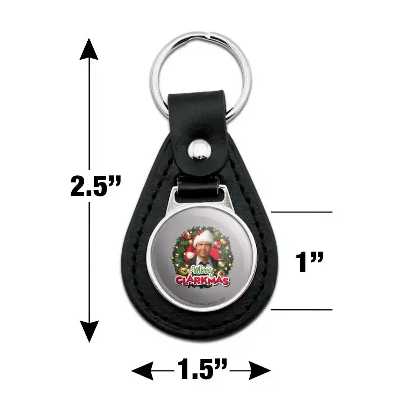 Christmas Vacation Merry Clarkmas Black Leather Keychain