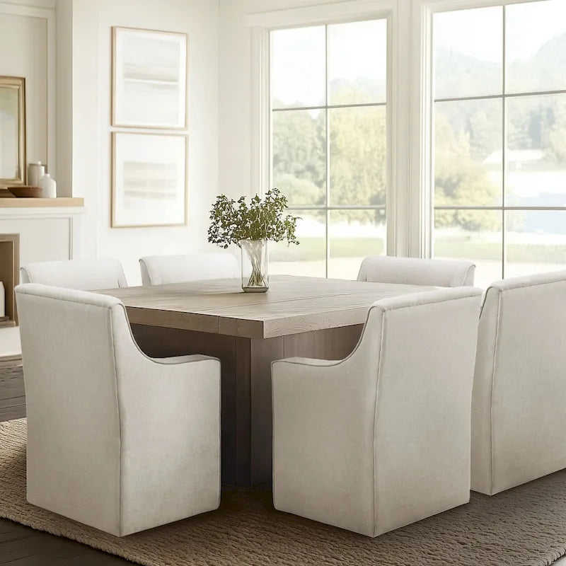 Dining Arm Chair with Casters