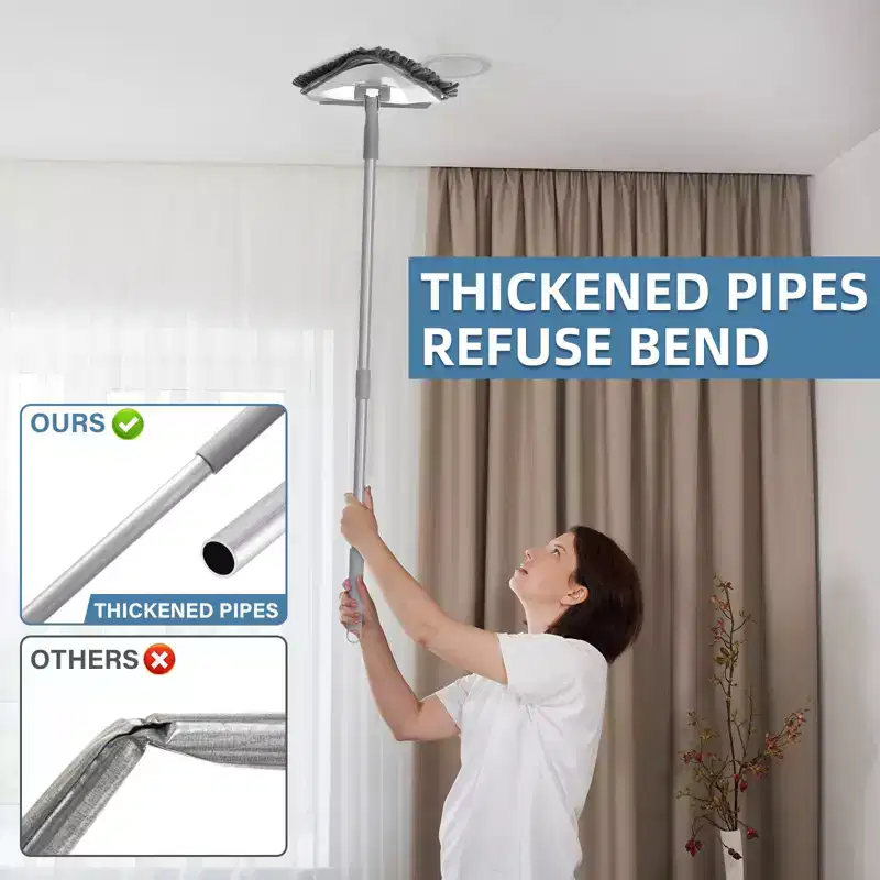 MECO ELEVERDE Extendable Wall Cleaner with 78.5 Stainless Steel Handle Mop & 6 Replaceable Microfiber Head Pads