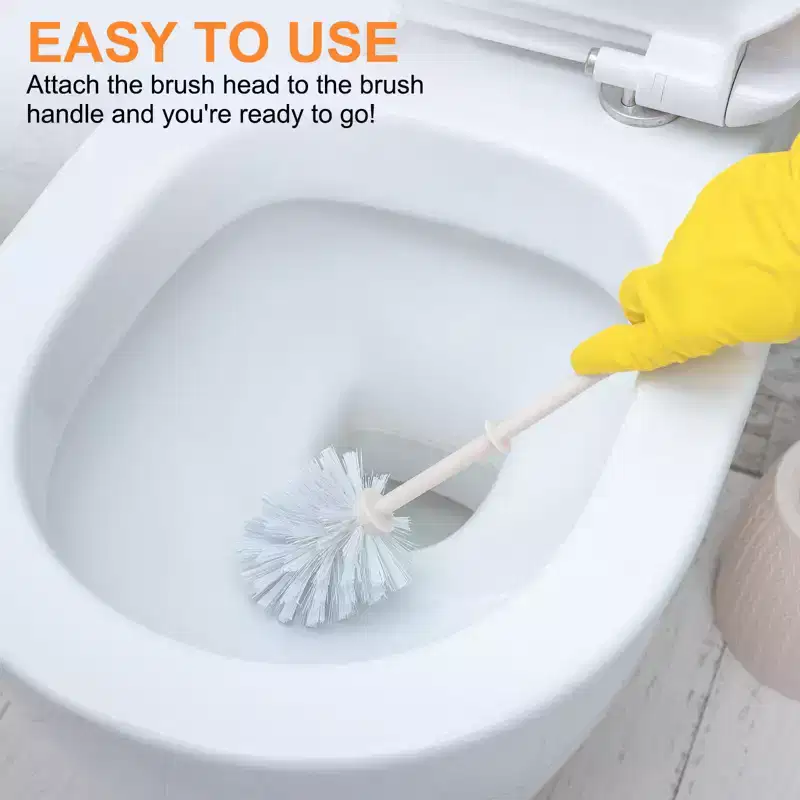 Unique Bargains PP Round Ball Shaped Toilet Brush Replacement Heads 0.59