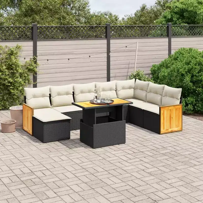 vidaXL Modular Garden Sofa Set with Cushions in Multiple Colors