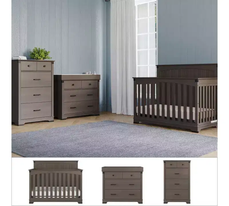 Child Craft Redmond Full Panel Crib, Changing Table Dresser & Chest 4 Piece Nursery Set
