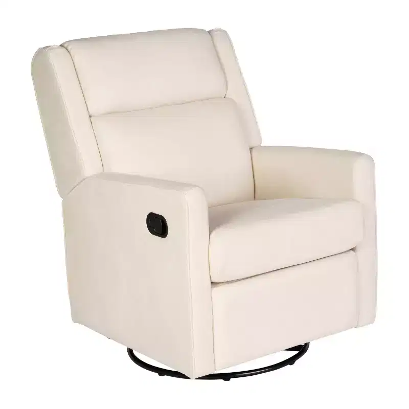 Flash Furniture Cash Swivel Glider Rocker Recliner Chair, Manual 360 Degree Swivel Recliner Perfect for Living Room, Bedroom, or Nursery