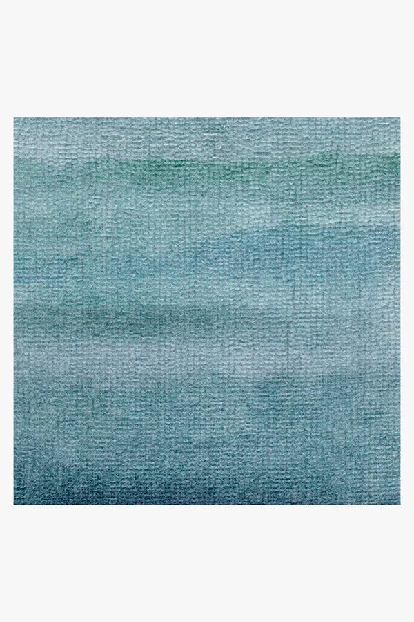 Tufted Bath Mat with Washable Ocean Blue Gradient Texture for Bathroom