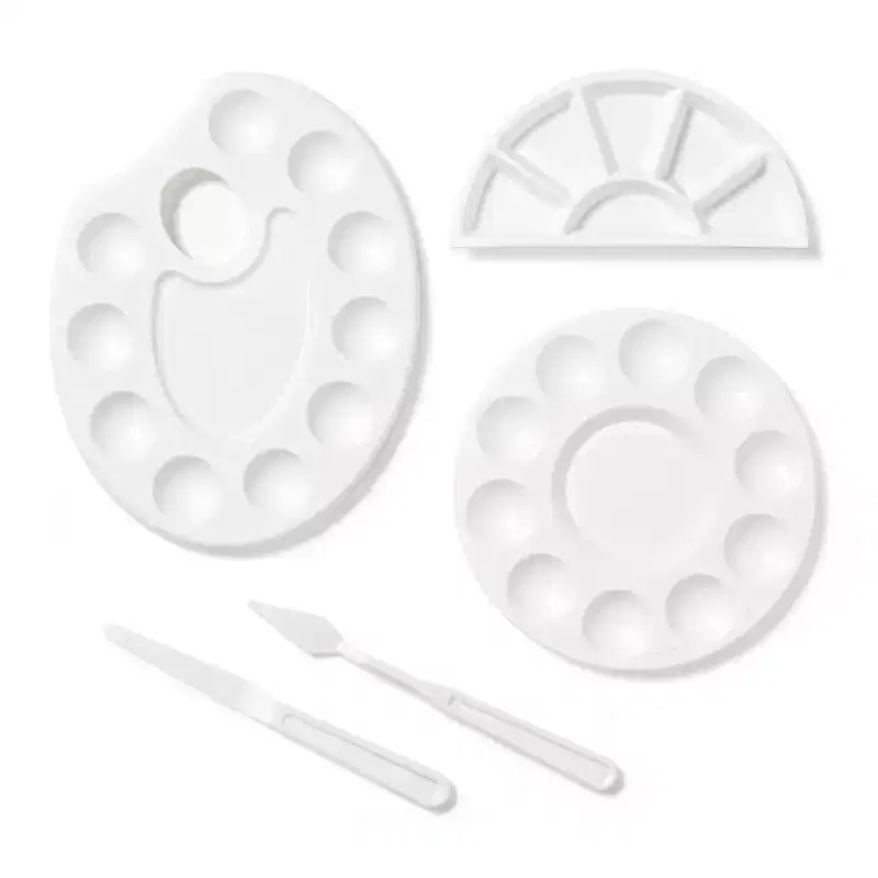 5pc Paint Palette Set - Mondo Llama™: Art Spatulas & Plastic Paint Tray Holder for Arts and Crafts