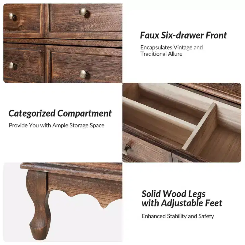 Set of 2 Galatea 32'' Traditional Solid Wood 3 - Drawer Accent Chest with Charging Station | HULALA HOME