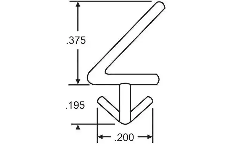 Brixwell Sweep Seal Weatherstrip, Vinyl Material, 3/8 Height, White Finish